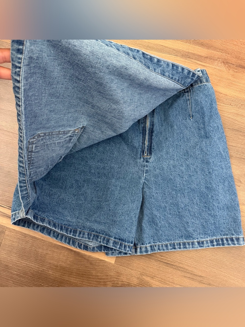 Vintage 90s Kathy Ireland Medium Wash Denim Skort Size 9/10 - Picture 4 of 10